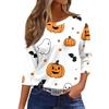 Women's O-neck 3/4 Sleeve  Printed Top