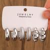 3-pairs Set Gold Set Earrings For Women Imitation Metal Earing Jewelry Trending Exaggerated C Earrings Combination