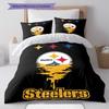 Steelers Logo Pattern Bedding Home Decoration Birthday Gift ( 1 Duvet Cover + 2 Pillowcase, Without Core),fan Merchandise.