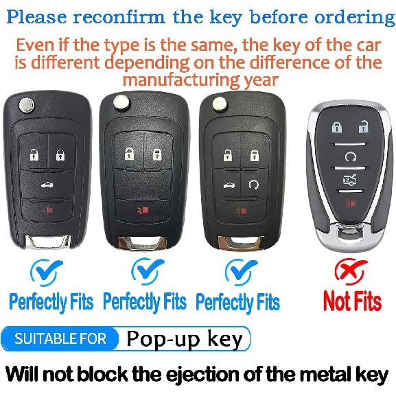 Tukellen for Chevrolet Key Fob Cover Premium Soft TPU Full Protection Key Shell Case Compatible with Chevy Camaro Cruze Impala Equinox Volt Spark