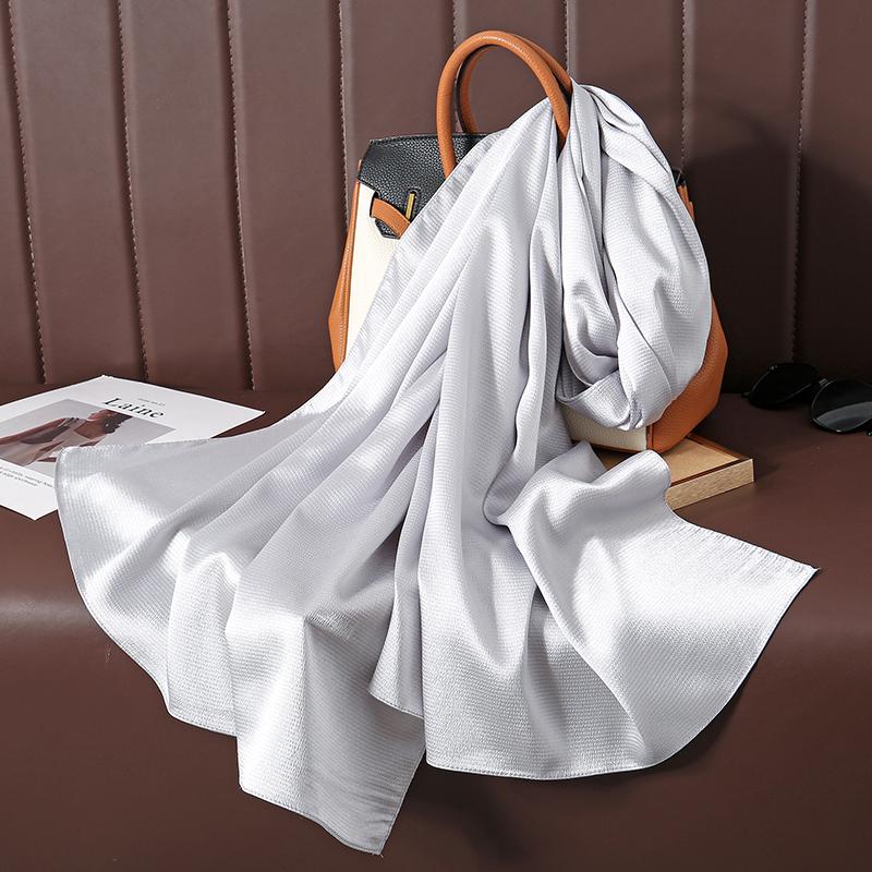 Solid Color Luxury Fashion Women Hijab Scarf Long Silk Soft Comfortable Scarves Shawl Muffler Neckerchief Outdoors Bandanna Lady