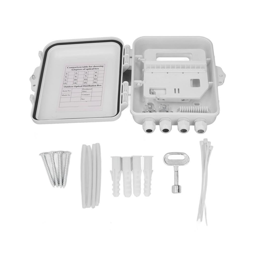 Fiber Distribution Box Waterproof 12 Core Wall Mounted Optical Fiber Termination Distribution Box