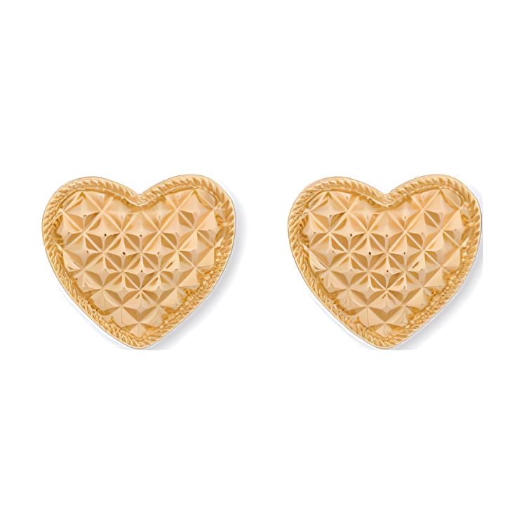 Moschino Textured Heart Shaped Zinc Alloy Ear Clips Women earrings Gold AEF23221A917484040606 F,Gold