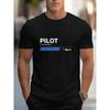European Size Men's Pilot In Progress T-Shirt-Funny Aviation Gift Suitable for Aspiring Pilots,Round Neck Tee with Airplane & Pilot, Machine Washable