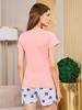 Women's 2024 Cat Cartoon Pajama Set - Short Sleeve Top & Shorts, Comfortable, Casual Homewear.