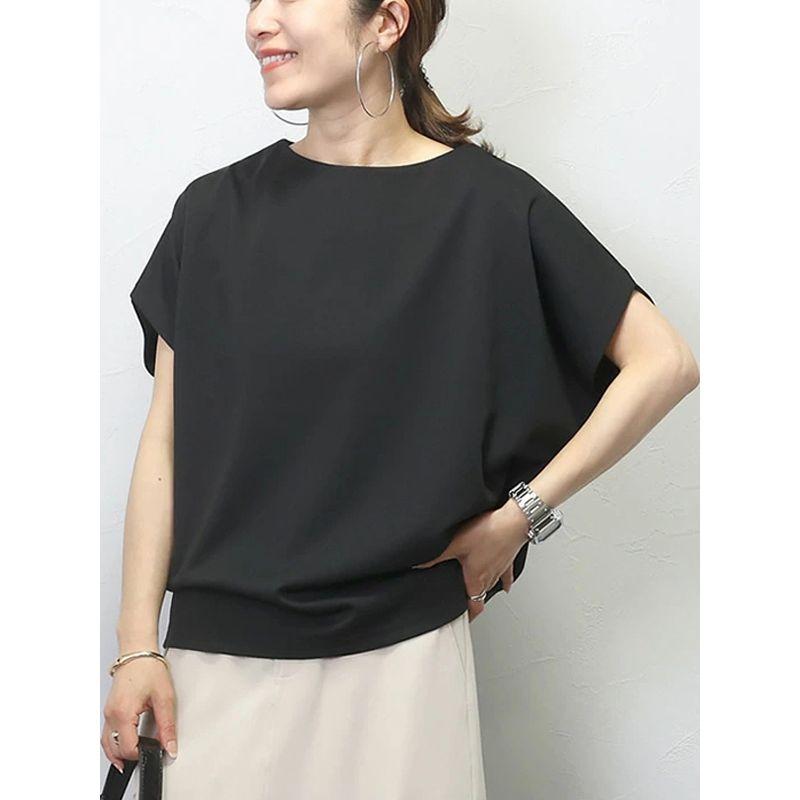 Japan and South Korea Hong Kong Style Summer New Round Neck Solid Simple Loose Casual All-matching Bat Sleeve Short Sleeve T-shirt Top