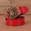 Genuine Womens Leather Belt Simple Design Alloy Buckle Casual Formal Attire