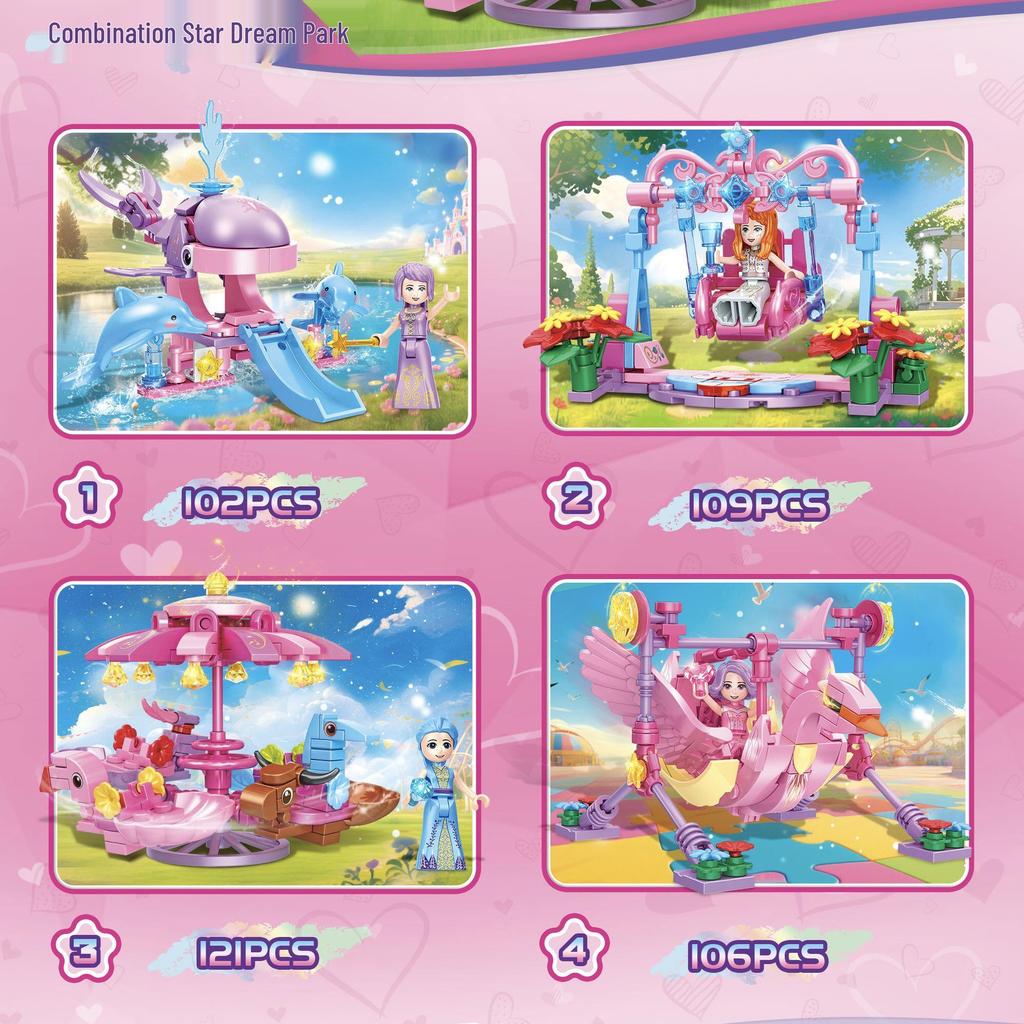 Compatible Lego Girls Series: Star Dream Paradise Building Blocks - Small Particle Interlocking Assembly Toys for Girls