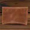 Retro Crazy Horse Leather Mens Simplicity Slim Wallet Cowhide Credit Card Holder Handmade Thin Boys Moneybag