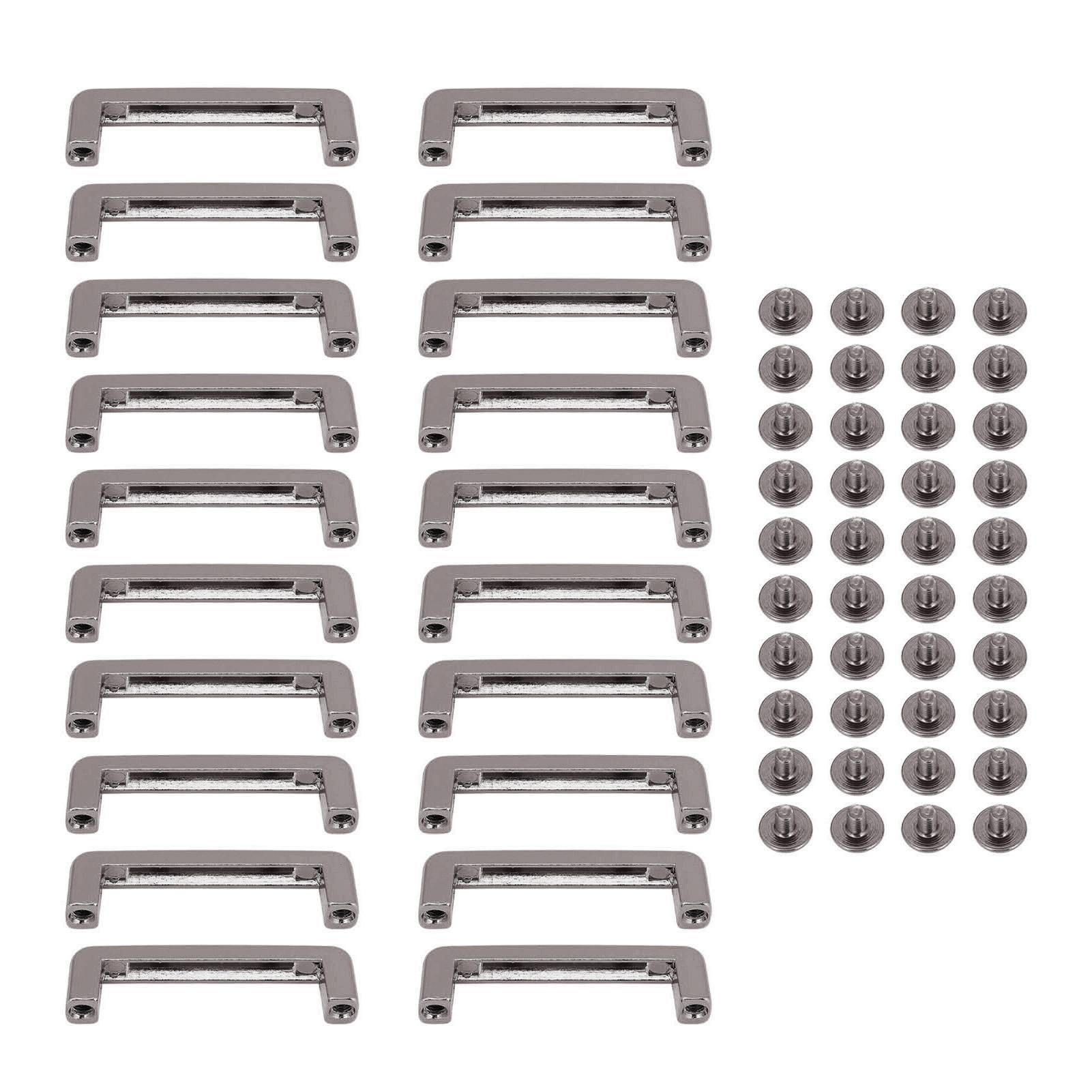 

20Pcs Arch Bridge Clasp Zinc Alloy 32x7x7mm Crossing Screw Metal D Ring Connector Buckle for Leather Projects Silver Black