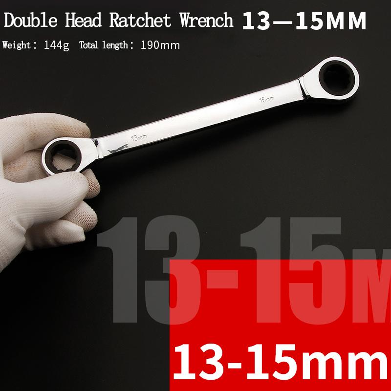 Chrome Vanadium Ring Double Head Ratchet Wrench Reversible 8-9-10-12-13-14-15-16-17-18-19mm Ratchet Combination Spanner Set