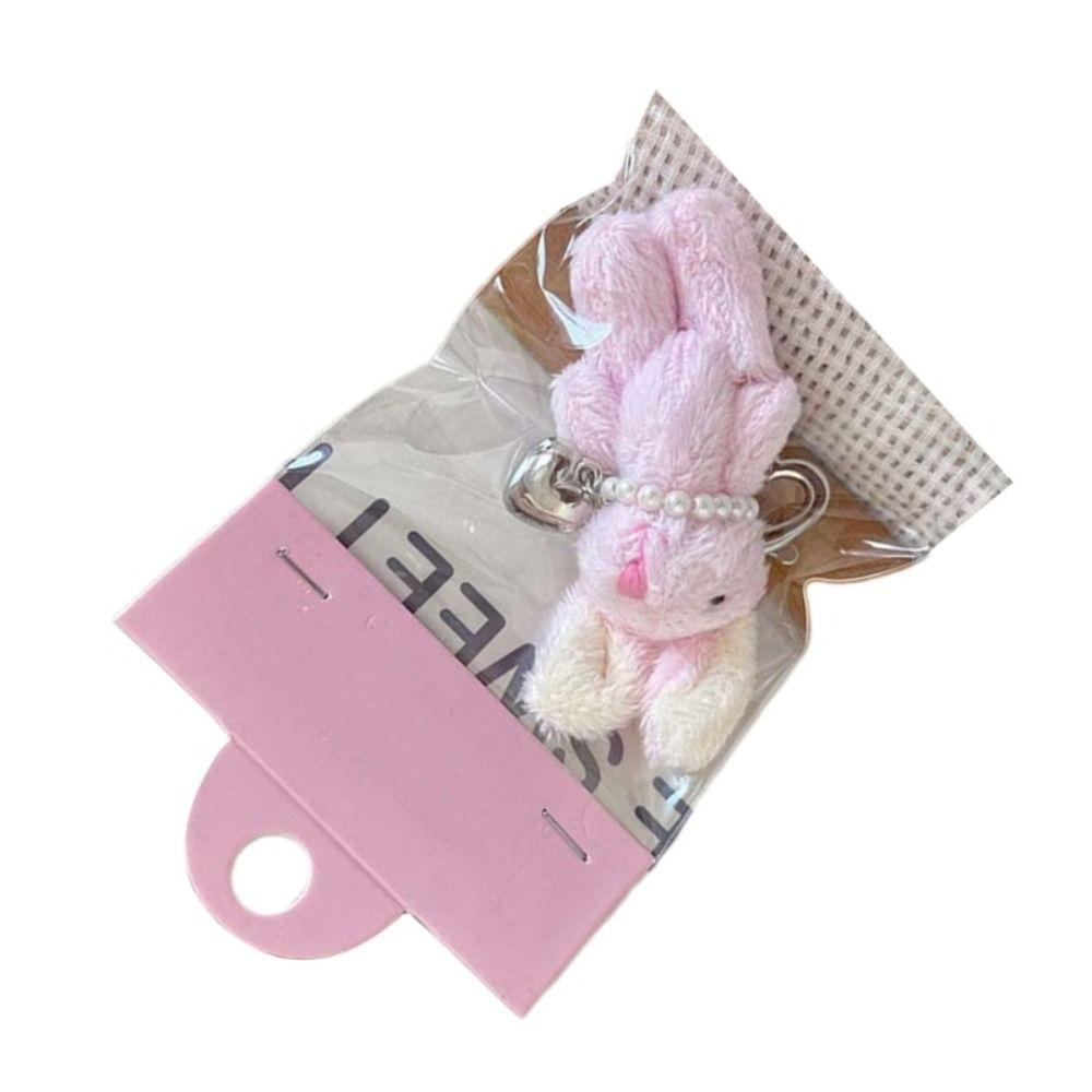 New Cute Rabbit Keychain Creative Gifts School Bag Keychain Cartoon Hanging Decoration Car Key Ring