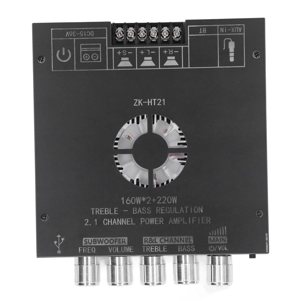 Subwoofer Amplifier Board 2.1 Channel 100W 500mV Volume Control High Safety ZK HT21 Power Amplifier