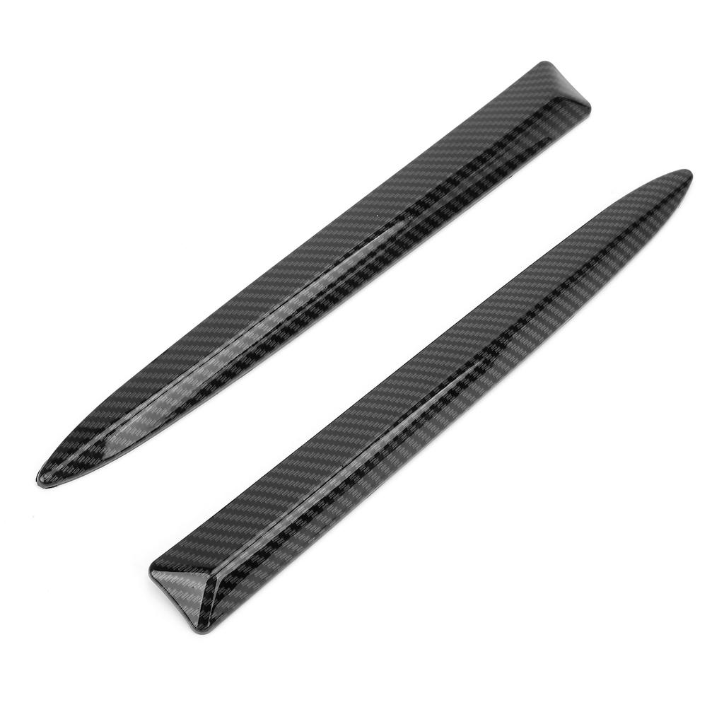 Pair Front Bumper Upper Trim Carbon Fiber Style 735455041 Replacement for FIAT 500 2007‑2015