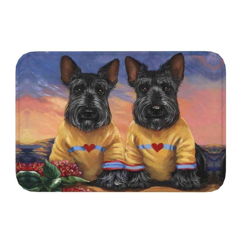 Cute Scottish Terrier Front Door Floor Entrance Mats Indoor Scottie Dog Bath Kitchen Doormat Toilet Carpet Rug Home Decoration