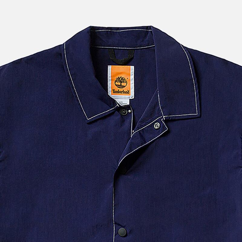 Timberland Lapel Single-Breasted Casual Jacket Unisex Jacket Navy-Blue Canvas A4147-EJ3