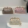 High-value Niche Fashion Metal Handbag Women's New Trendy Pearl Decoration Foreign-style Dinner Bag Women's Bag