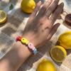 Pulsera de Cerámica de Peces de Colores Lindos con Cuentas para Mujer Pulsera Elástica Hecha a Mano de Pez Koi de la Suerte Joyería Estética de Verano Regalos