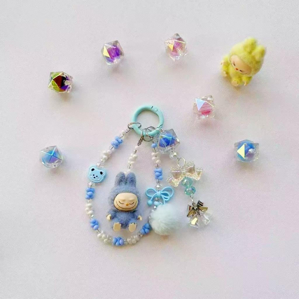 Plush Mini Labubu Phone Chain Backpack Pendant Keychain Gift Cute