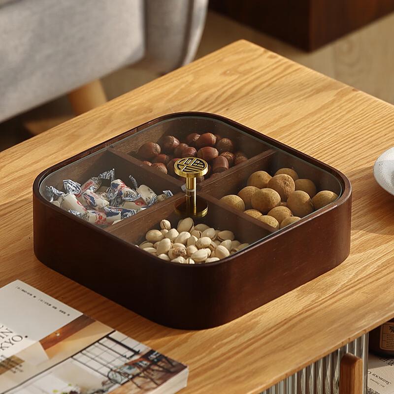 UOSU New Chinese Style Bamboo Wood Dried Fruit Box