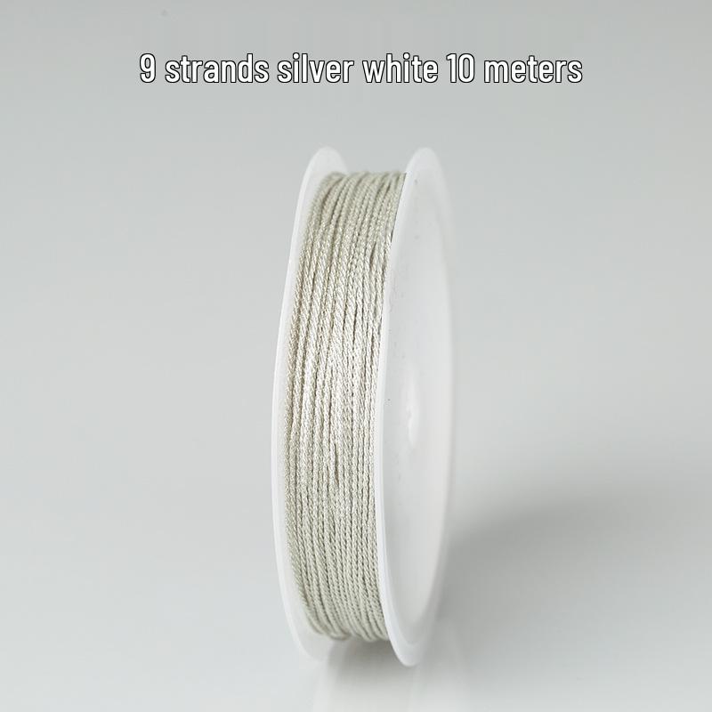 Gold & Silver Colored Thread for DIY Bracelet Weaving - Chinese Knot, Gold Silk & Winding Thread, Small Roll