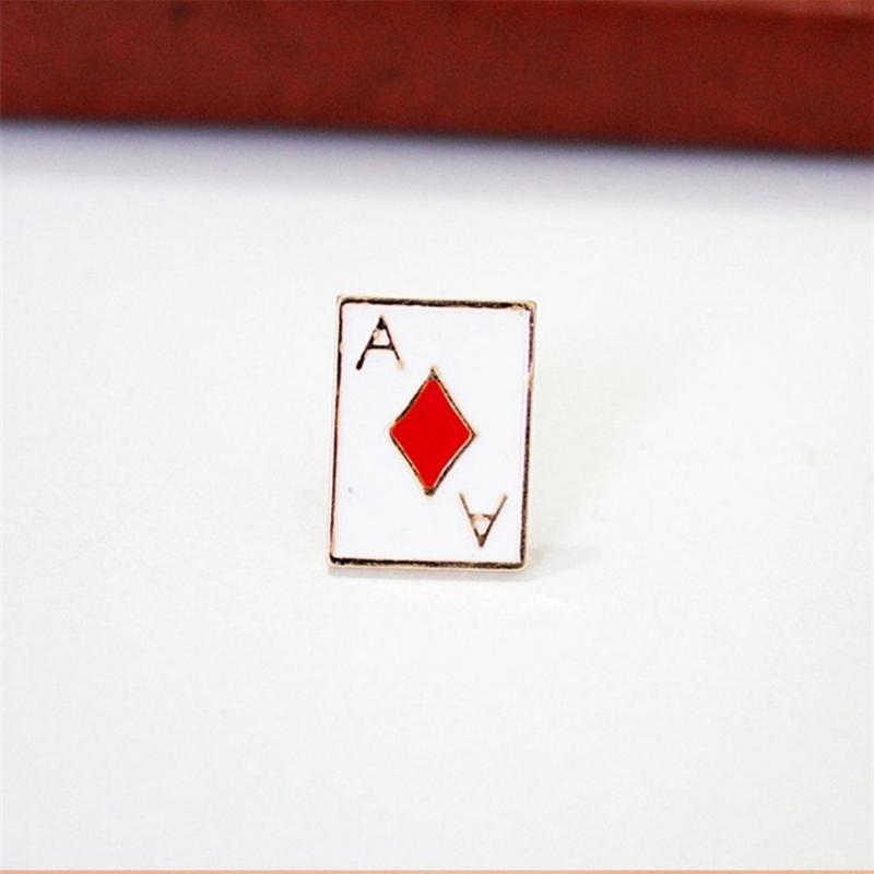 4PCS Cuteness Brooch Poker Card Theme Lovely Pin Stylish Party Badge Alloy Texture for Party Dress Up and Present Giving