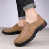 Fashion Men's Casual Shoes Hand-stitched Leather Outdoor Lightweight Loafers Fashion Business Non-slip Walking Hiking Shoes Size 38-46