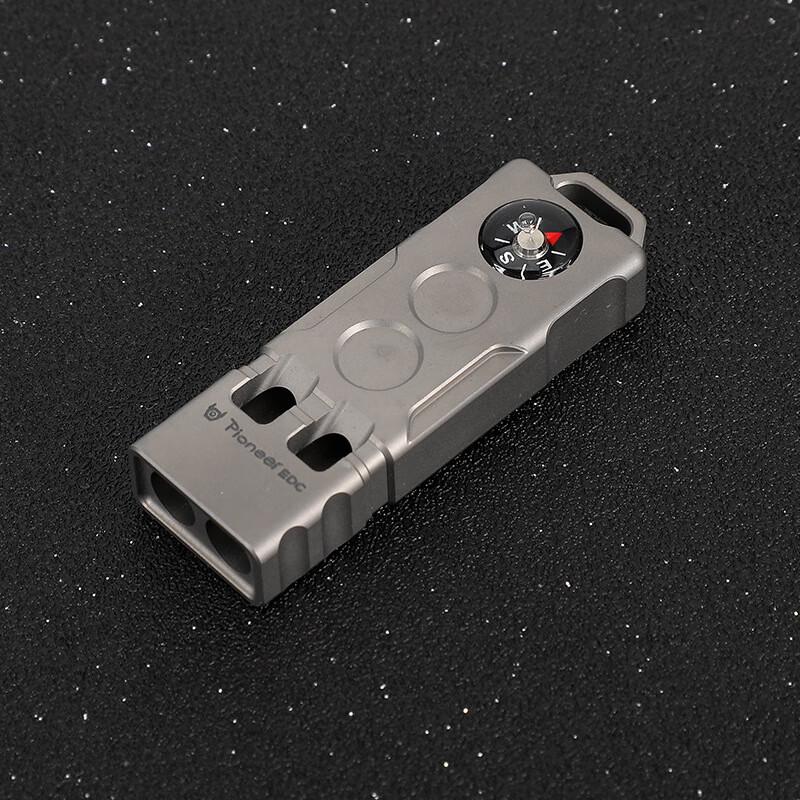 HEIXIE Titanium Dual-Tube Outdoor Whistle & Compass Dual-Tube