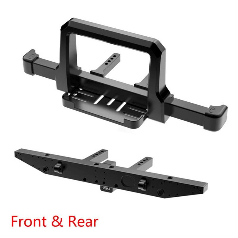 Cnc Aluminum Front Rear Winch Bumper Set For 1/10 Rc Crawler Traxxas Trx-4