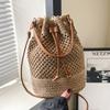 This Year's Popular Woven Bag Women's Large-capacity 2025 New Niche Versatile Seaside Vacation Messenger Bucket Bag