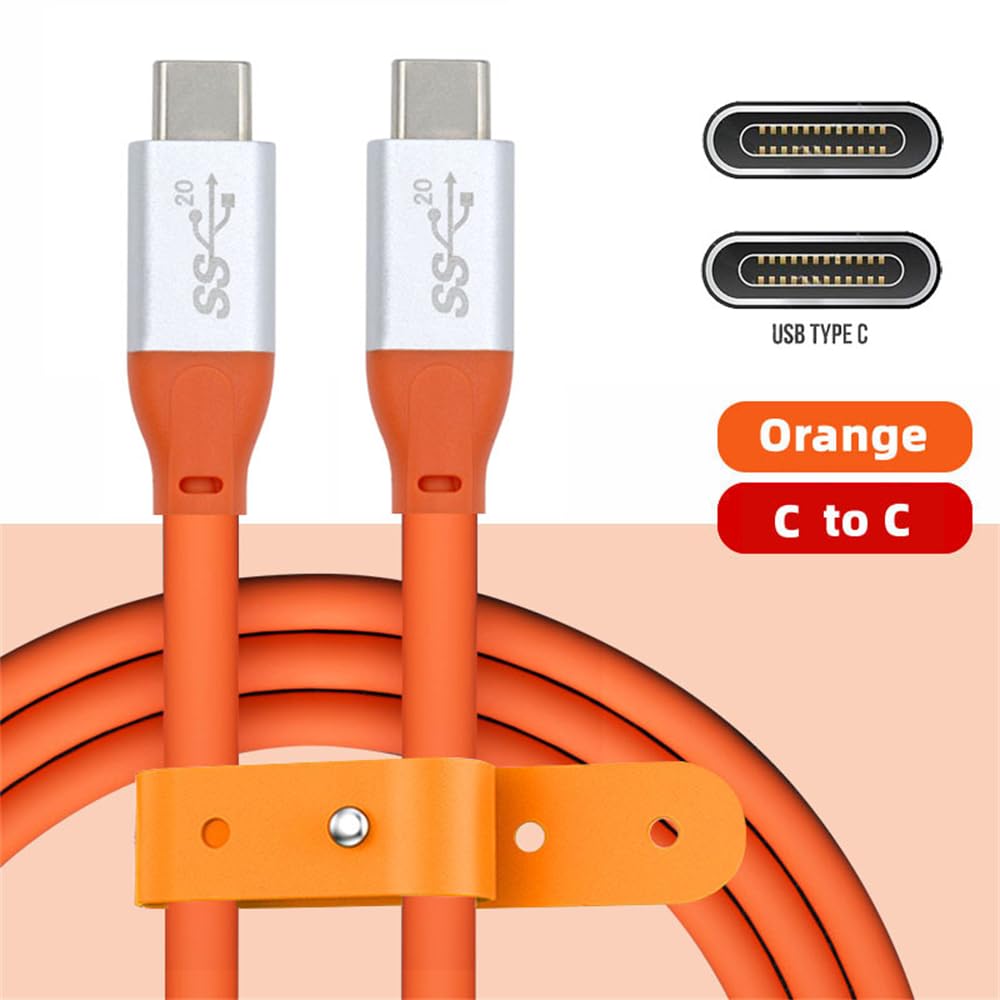 Cablecc 20Gbps 100W USB Ultra High USB Hyper Flexible 50cm 3.2 Male-to-Male Cable, Soft, Flex, 8K, 5K, 4K, 4.0, Cord,