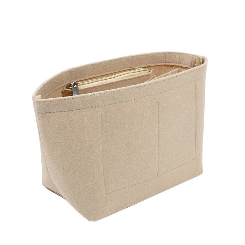 Women Portable Bucket Shopper Storage Bag Felt Insert Organizer Makeup Handbag Travel Inner Purse Cosmetic Bag Liner