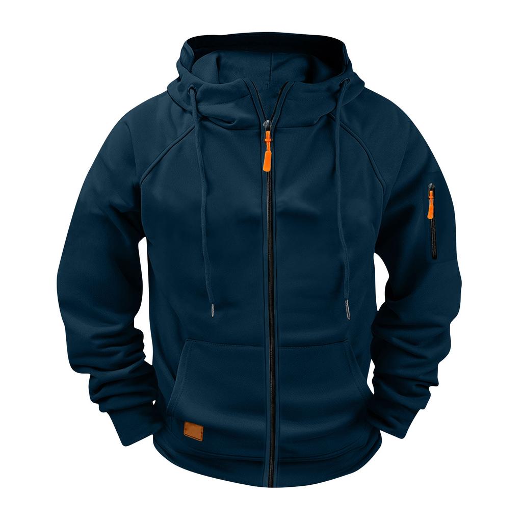 Boys' Solid Color Zipper Raglan Sleeve Fashionable Hoodie Jacket