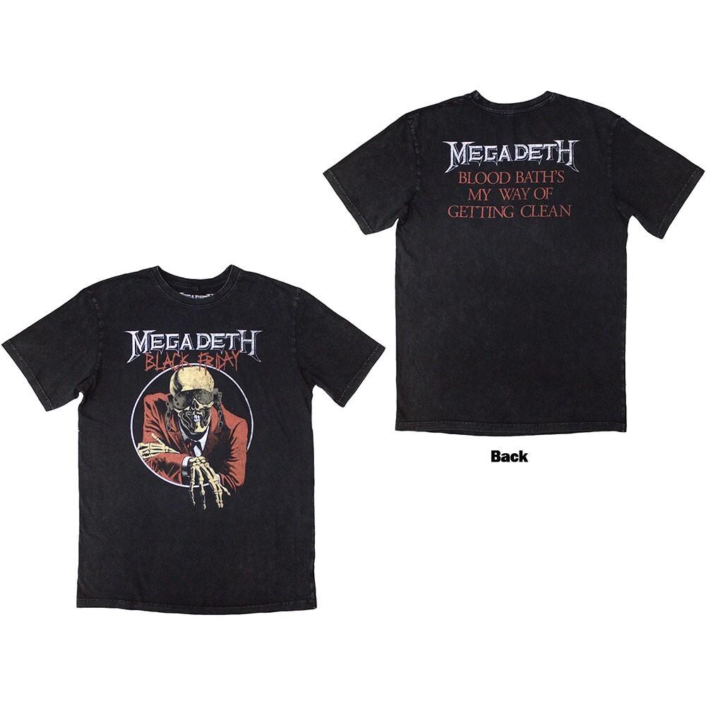 Megadeth  Black Friday  Угольно-серый T-shirt с эффектом stone wash - НОВЫЙ ОФИЦИАЛЬНЫЙ Унисекс T-shirt S