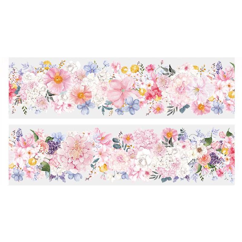 1 Pcs / Set PET Tape Waterproof Flowers Plant Series Rose Butterfly Decoration Background Collage Material Scrapbooking Tape