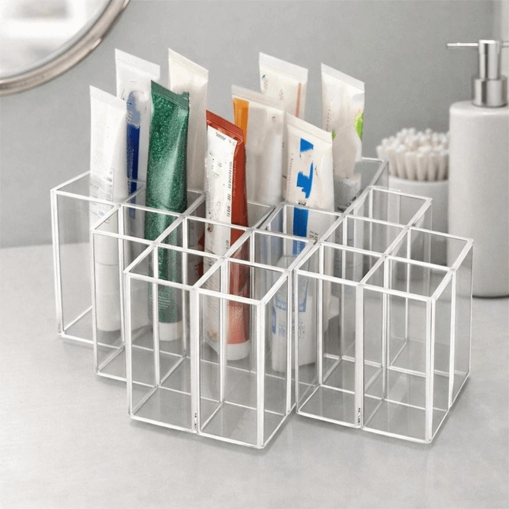 Mehrfachgitter Salben-Organizer-Box Transparente Kosmetik-Aufbewahrungsregal Schminktisch-Organisation