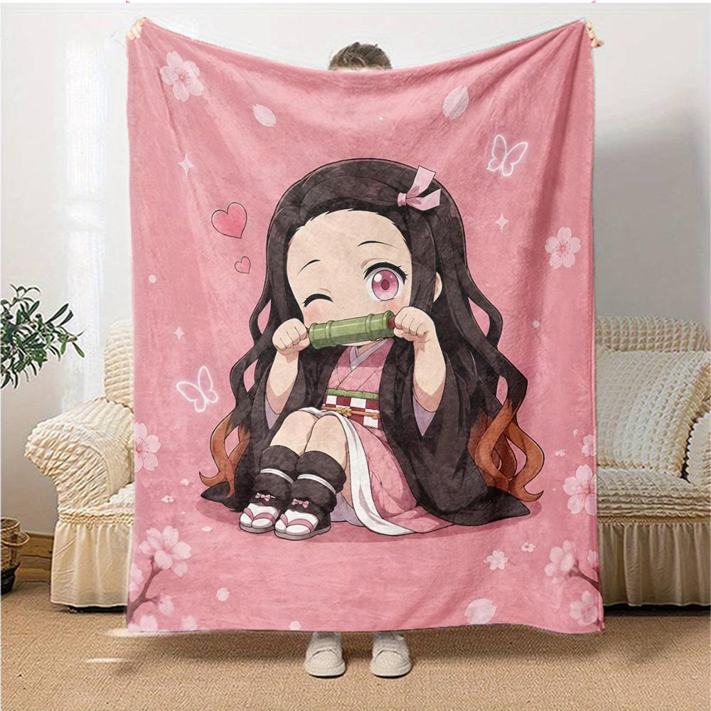 1pc Nezouko Blanket, Gift, for Men and Women, Soft Blanket, Good for Sofa Bed Couch Travel, Lightweight Flannel Blanket