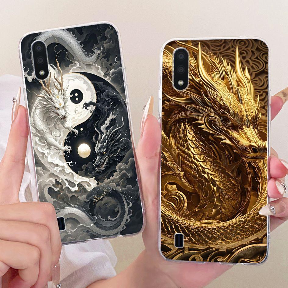 For Cover Smasung Galaxy A01 Case M01 SM-A015F Funda Fashion Dragon Cartoon Soft Slim Silicone Bumper For Samsung A01 Core Coque