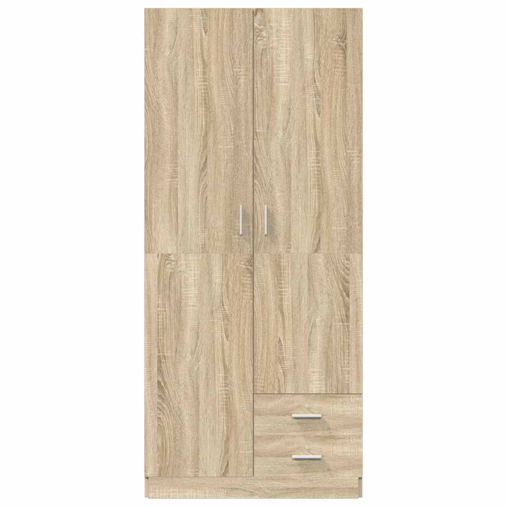 Wardrobe in Sonoma Oak 80 x 52 x 180 cm Particleboard
