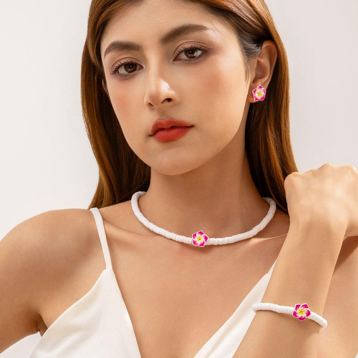 

Европейская и американская трансграничная новая модная милая бижутерия из мягкой полимерной глины в виде цветка яйца, женская бижутерия, маленькая и изысканная, для повседневной вечеринки