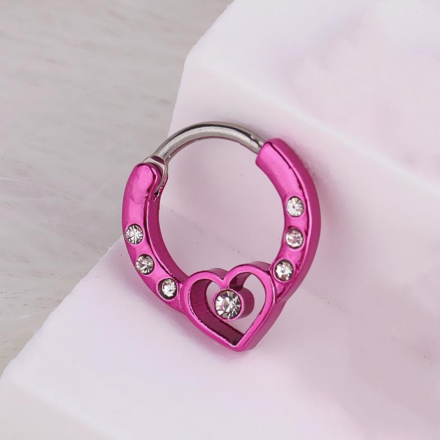 Heart Pearl Nose Rings Pointed Cone Love Lip Pierced Horseshoe Ring Skull Butterfly Nose Septum Piercing Earrings Tragus Jewelry