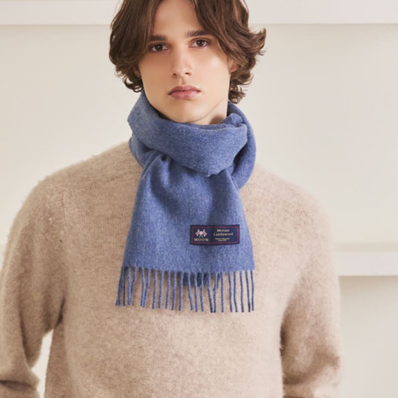 ABRAHAM MOON Merinowolle Schal 25cm - Air Force