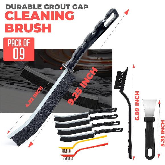 Scurvy Crevice Cleaning Brush, Multi-Purpse Hard Bristle Grout Brush for Cleaning Bathroom, Kitchen, Tiles, Corners, Teapot, Bottle, Tight Spaces &
