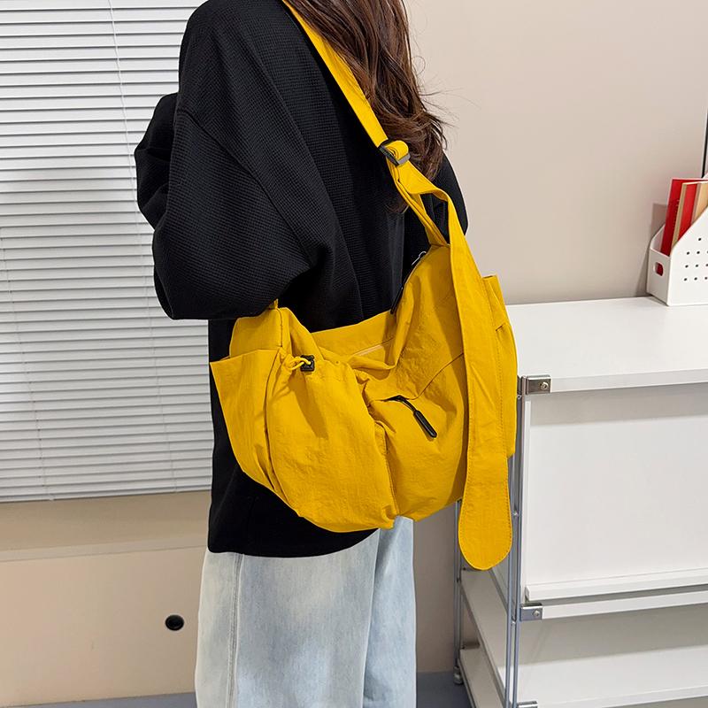 Lightweight Nylon Crossbody Hobo Bag Adjustable Strap Multi Pocket Zipper Casual Shoulder Purse for Women