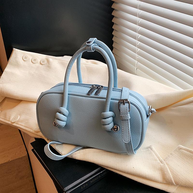 Korean Version Portable Bowling Bag Women's 2025 New Simple Small Square Bag Versatile Commuter Bag Single Shoulder Messenger Women's Bag