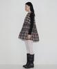 Cecese Tiered Ruffle Check Dress Black