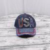 European American Handmade Drill Sunscreen Washed Denim Common American Flag Baseball Cap Unisex 3D Fashionable Vintage