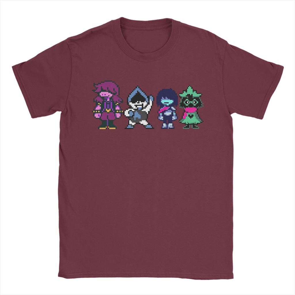 DELTARUNE MAIN CHARACTERS T-Shirt for Men  Vintage Pure Cotton Tees Crew Neck Short Sleeve T Shirts Gift Idea Clothing