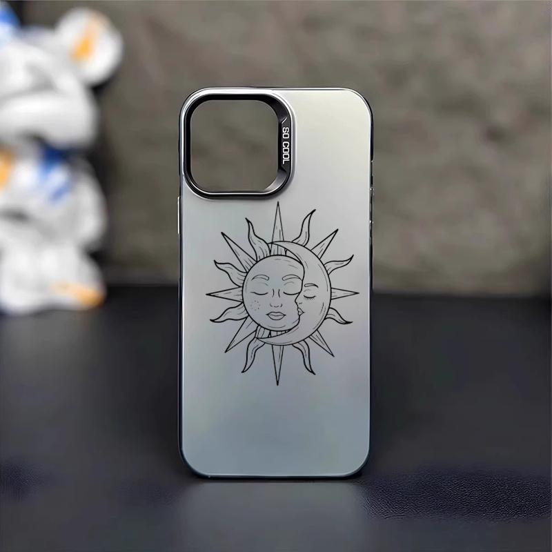 New hand drawn sun and moon patternFor iPhone 11 12 13 14 15 16 17 XS XR X 12 13 Plus Pro Max SE series Anti fall durable beautiful  gorgeous