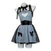 WhimsiNova Maid Costume Babydoll Halloween Popular Photo Shoot Gift 5-Piece Set, Sexy, Naughty, Open-Breasted, Sleeveless, Plaid, Lace, Costume, Cute,